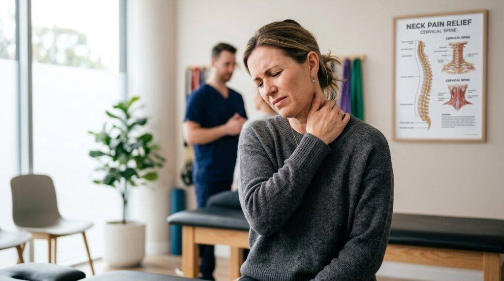 Woman with neck pain
